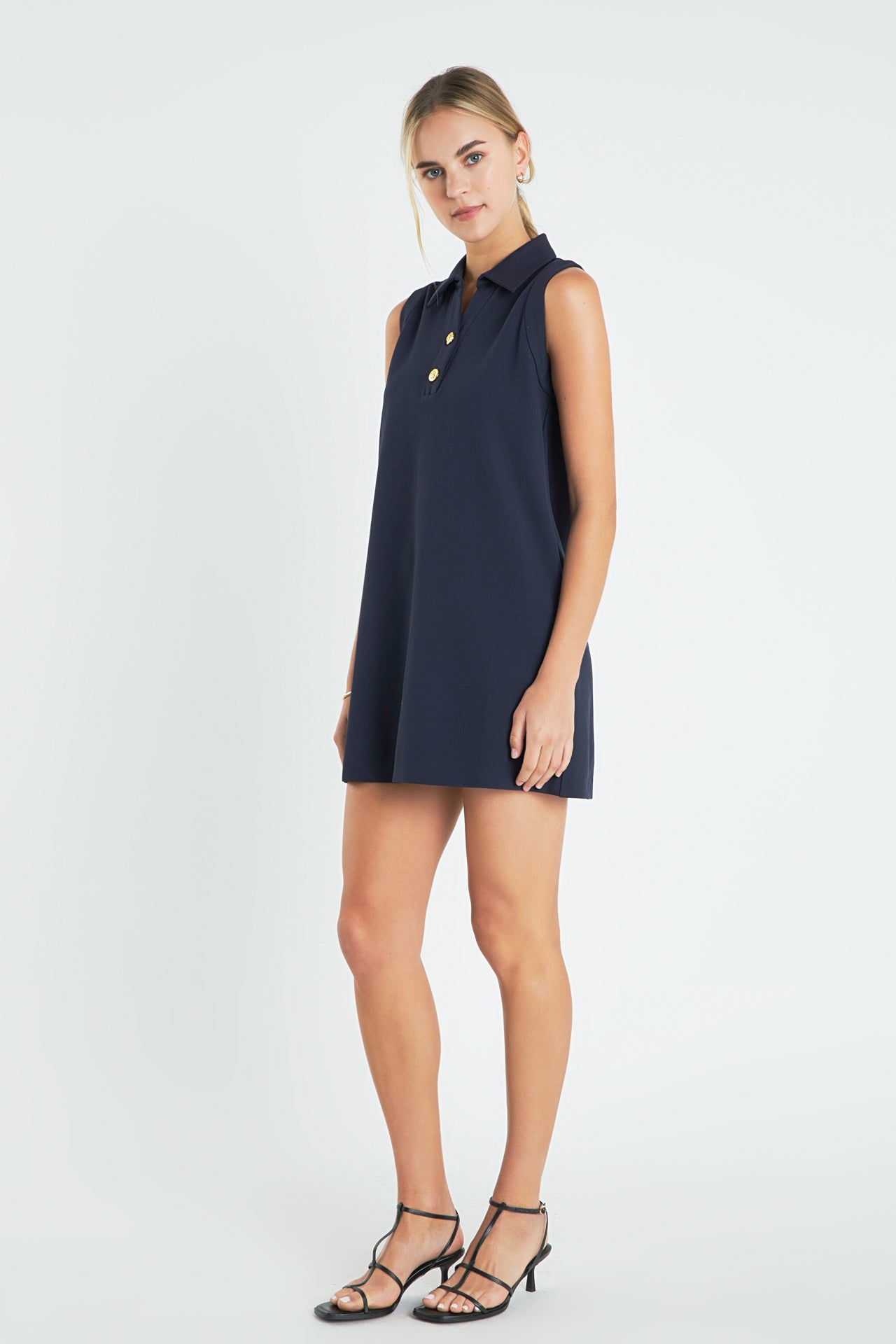 ENGLISH FACTORY - Knit Buttoned Collared Dress - DRESSES available at Objectrare