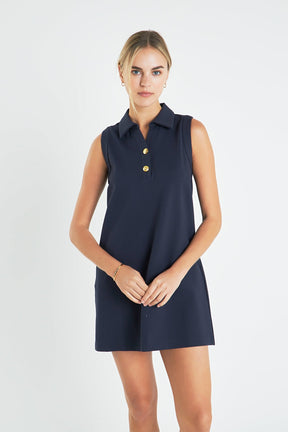 ENGLISH FACTORY - English Factory - Knit Buttoned Collared Dress - DRESSES available at Objectrare