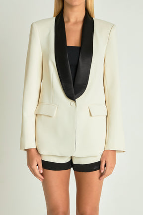 ENDLESS ROSE - Satin Lapel Blazer - JACKETS available at Objectrare