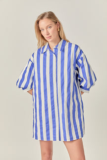 Big Stripe Shirt Dress