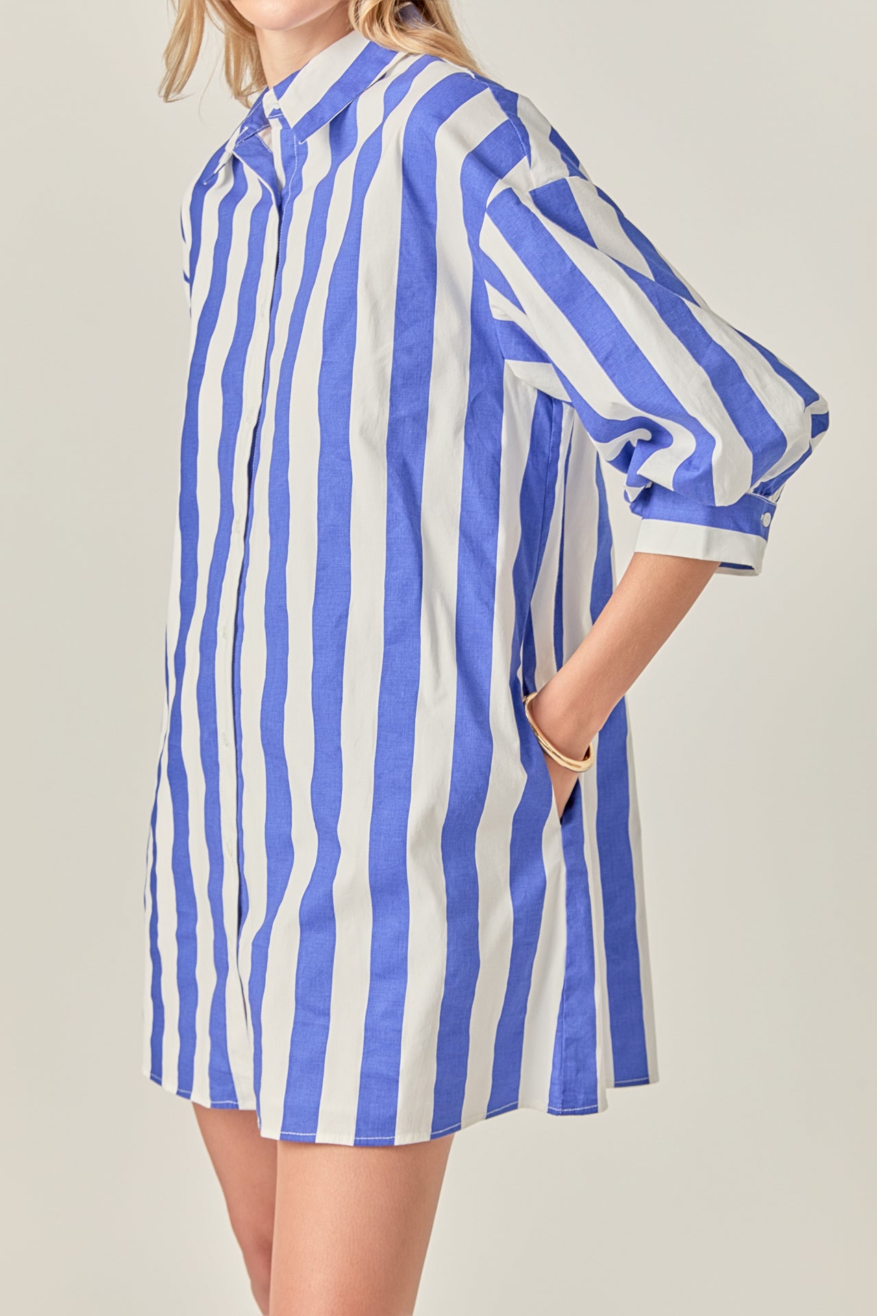 Big Stripe Shirt Dress