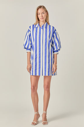 Big Stripe Shirt Dress