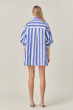 Big Stripe Shirt Dress
