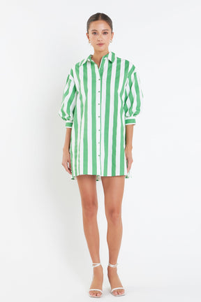 ENGLISH FACTORY - English Factory - Big Stripe Shirt Dress - DRESSES available at Objectrare