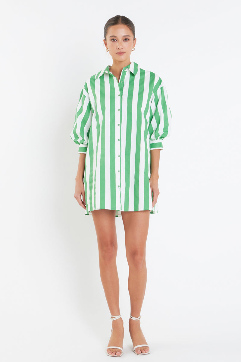 Big Stripe Shirt Dress