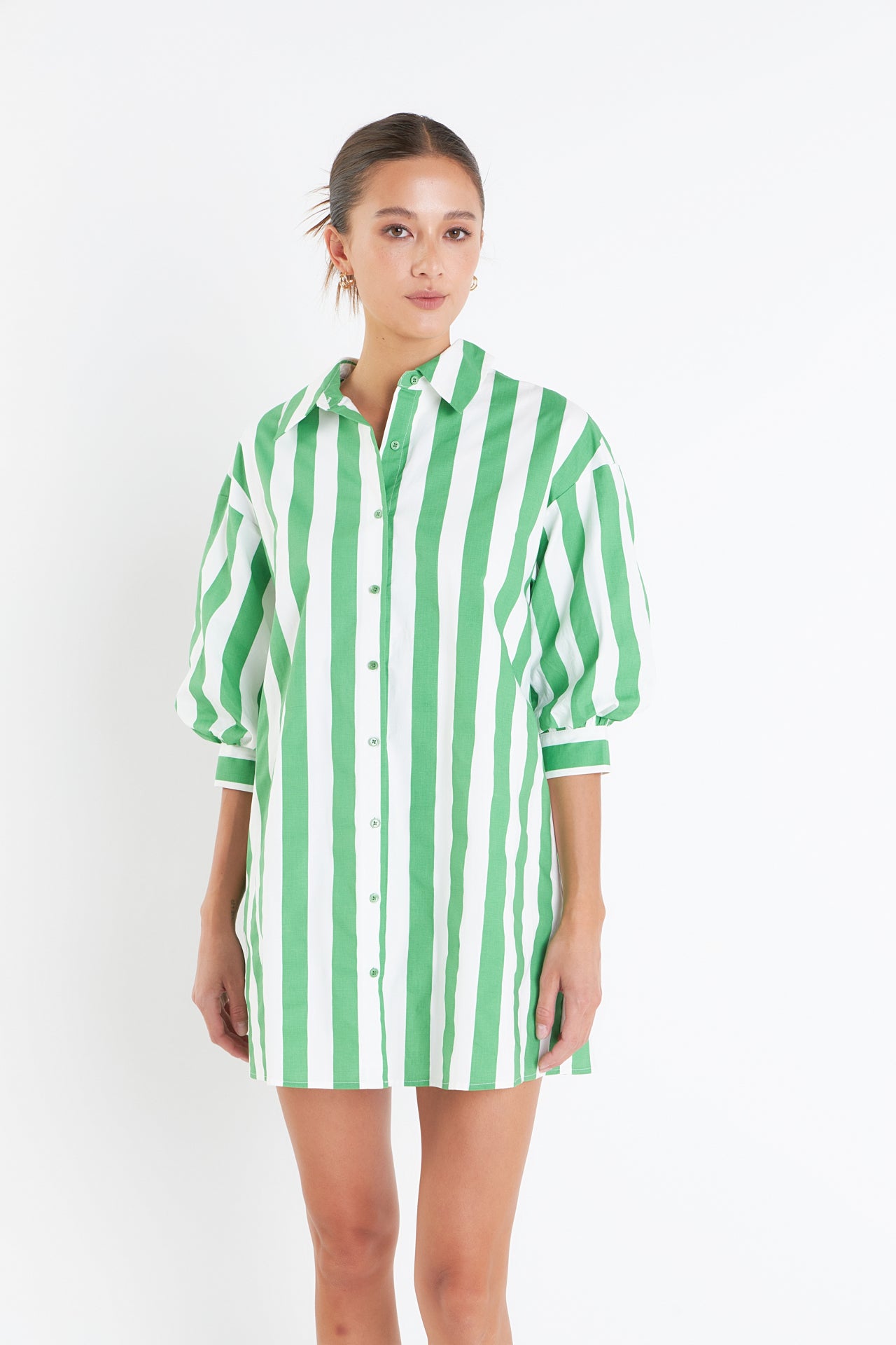 Big Stripe Shirt Dress