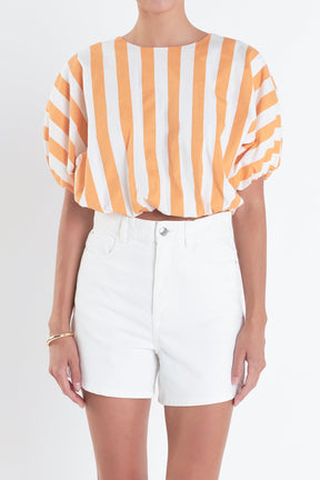 ENGLISH FACTORY - English Factory - Striped Blouson Top - TOPS available at Objectrare