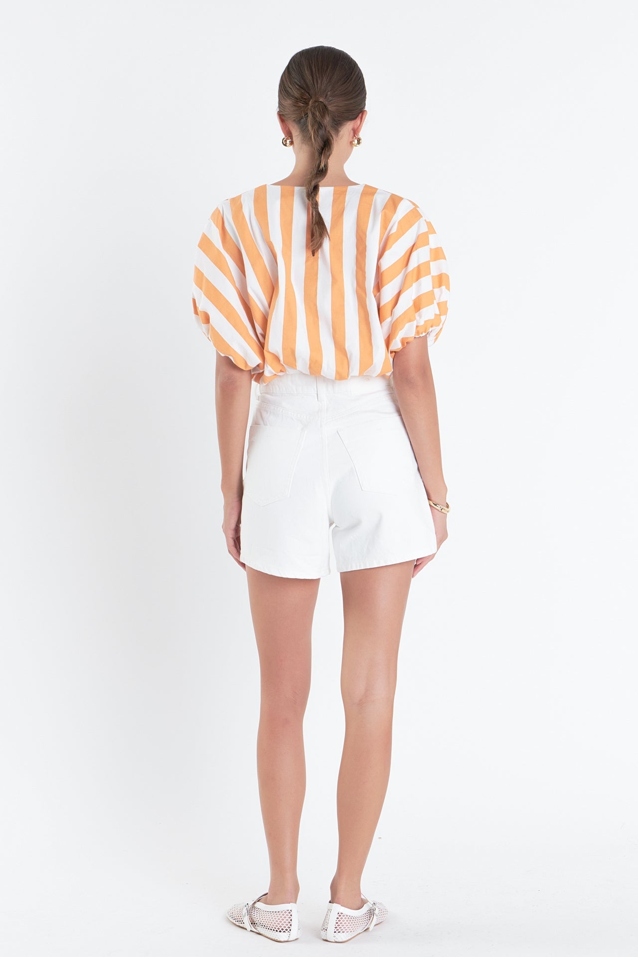 ENGLISH FACTORY - Striped Blouson Top - TOPS available at Objectrare