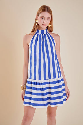 ENGLISH FACTORY - English Factory - Striped Halter Dress - DRESSES available at Objectrare