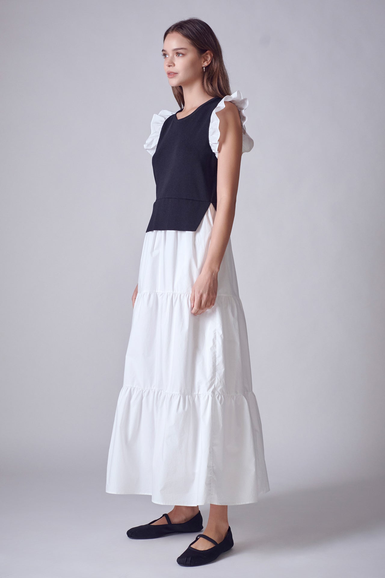 ENGLISH FACTORY - Mixed Media Sleeveless Maxi Dress - DRESSES available at Objectrare