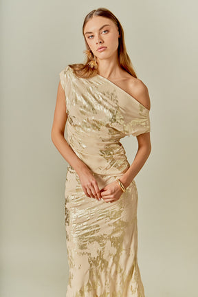 ENDLESS ROSE - Asymmetrical Printed Top - TOPS available at Objectrare