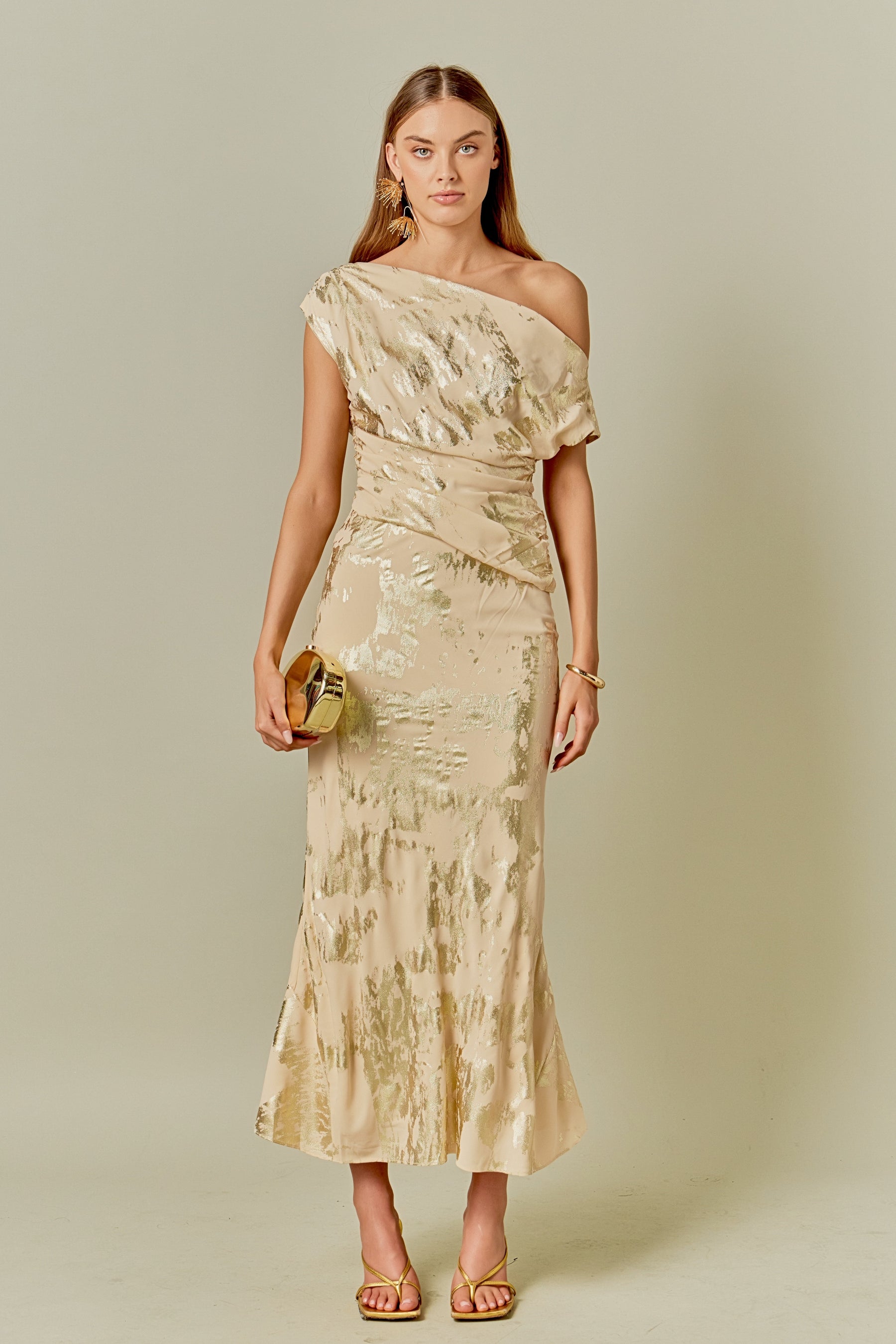 ENDLESS ROSE - Printed Foil Maxi Skirt - SKIRTS available at Objectrare