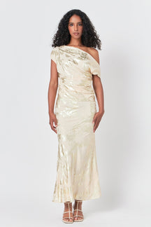 ENDLESS ROSE - Printed Foil Maxi Skirt - SKIRTS available at Objectrare