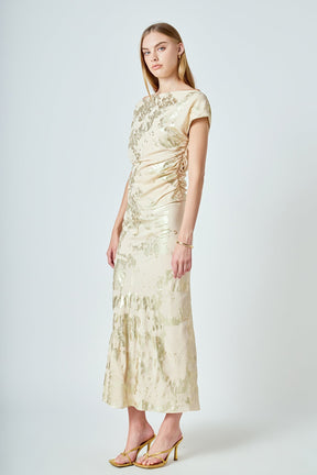 ENDLESS ROSE - Printed Foil Maxi Skirt - SKIRTS available at Objectrare