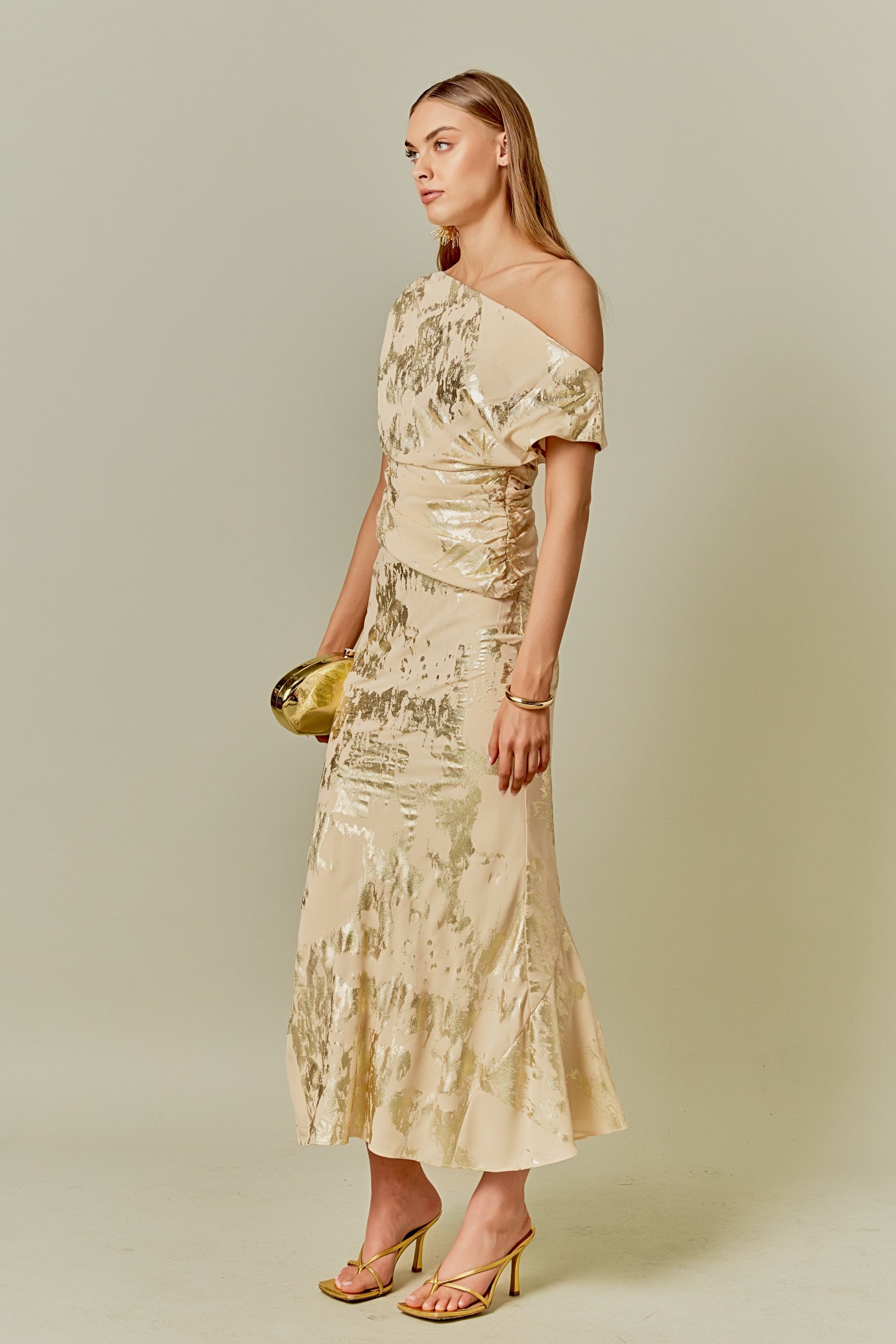 ENDLESS ROSE - Printed Foil Maxi Skirt - SKIRTS available at Objectrare