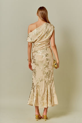 ENDLESS ROSE - Printed Foil Maxi Skirt - SKIRTS available at Objectrare