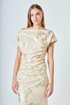 ENDLESS ROSE - Printed Foil Maxi Skirt - SKIRTS available at Objectrare