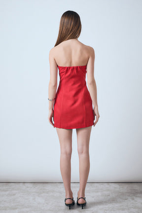 ENDLESS ROSE - Linen Strapless Dress - DRESSES available at Objectrare
