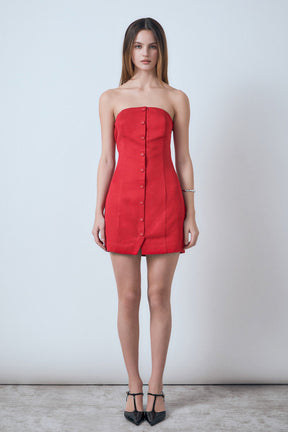 ENDLESS ROSE - Linen Strapless Dress - DRESSES available at Objectrare