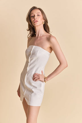 ENDLESS ROSE - Linen Strapless Dress - DRESSES available at Objectrare