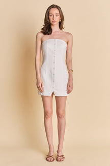 ENDLESS ROSE - Linen Strapless Dress - DRESSES available at Objectrare