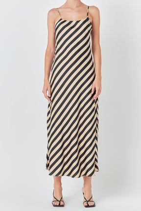 ENDLESS ROSE - Striped Maxi Slip Dress - DRESSES available at Objectrare