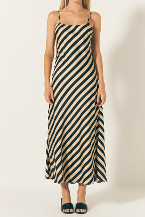 ENDLESS ROSE - Striped Maxi Slip Dress - DRESSES available at Objectrare