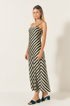 ENDLESS ROSE - Endless Rose - Striped Maxi Slip Dress - DRESSES available at Objectrare