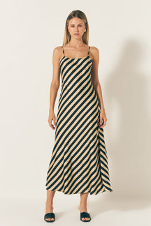 ENDLESS ROSE - Endless Rose - Striped Maxi Slip Dress - DRESSES available at Objectrare