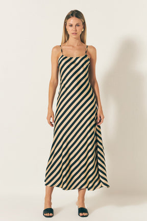 ENDLESS ROSE - Striped Maxi Slip Dress - DRESSES available at Objectrare