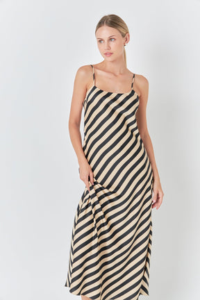 ENDLESS ROSE - Striped Maxi Slip Dress - DRESSES available at Objectrare