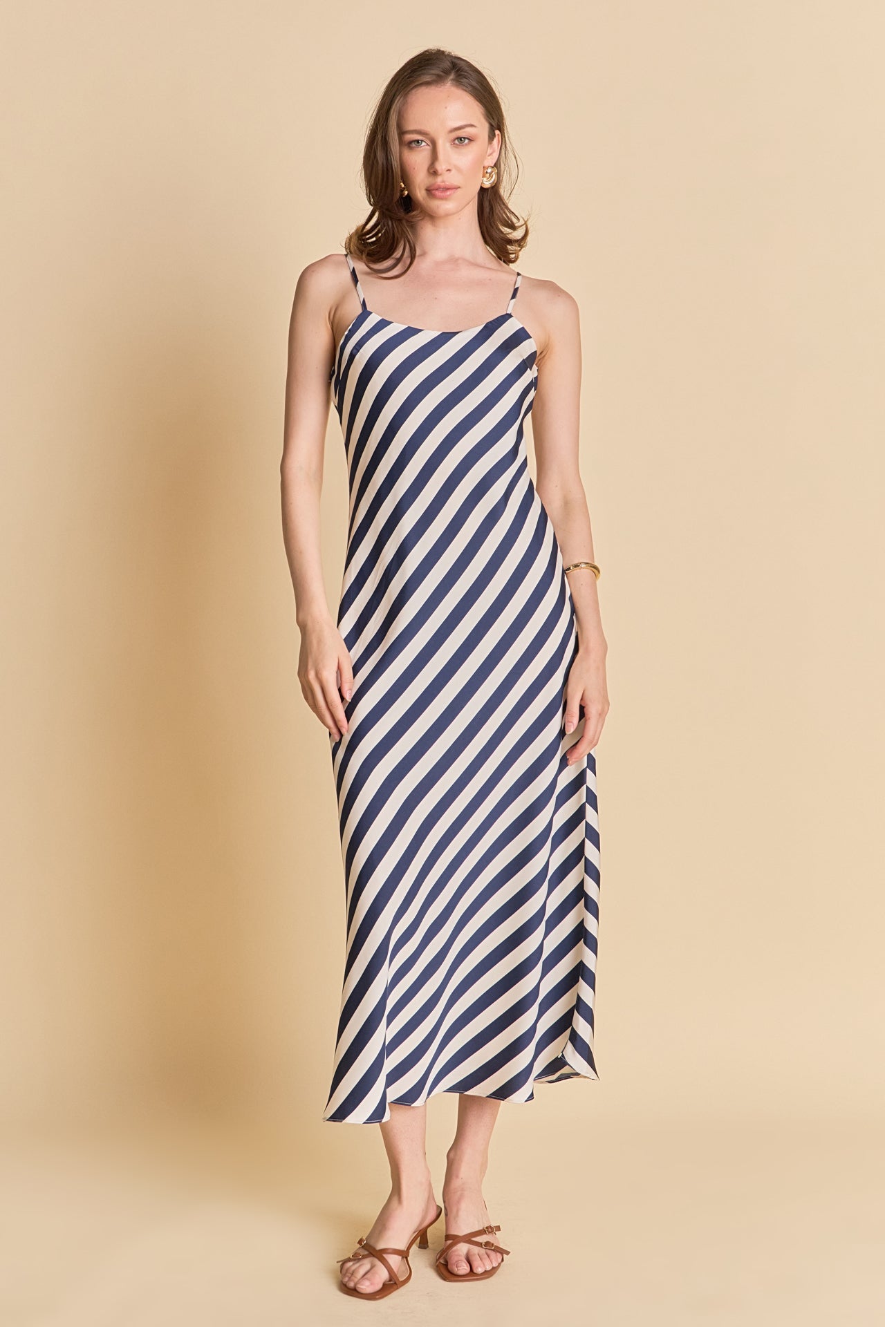 ENDLESS ROSE - Striped Maxi Slip Dress - DRESSES available at Objectrare