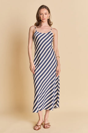 ENDLESS ROSE - Striped Maxi Slip Dress - DRESSES available at Objectrare