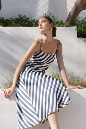 ENDLESS ROSE - Striped Maxi Slip Dress - DRESSES available at Objectrare