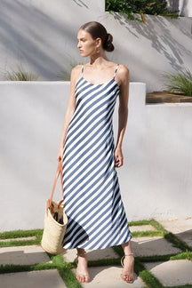 ENDLESS ROSE - Striped Maxi Slip Dress - DRESSES available at Objectrare