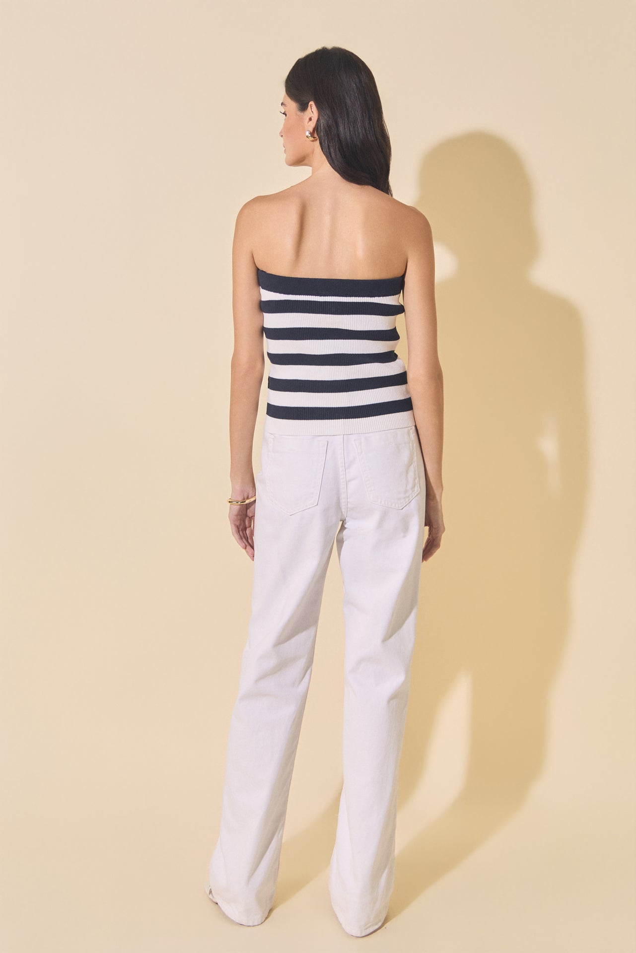 MARSY - Striped Strapless Top - TOPS available at Objectrare