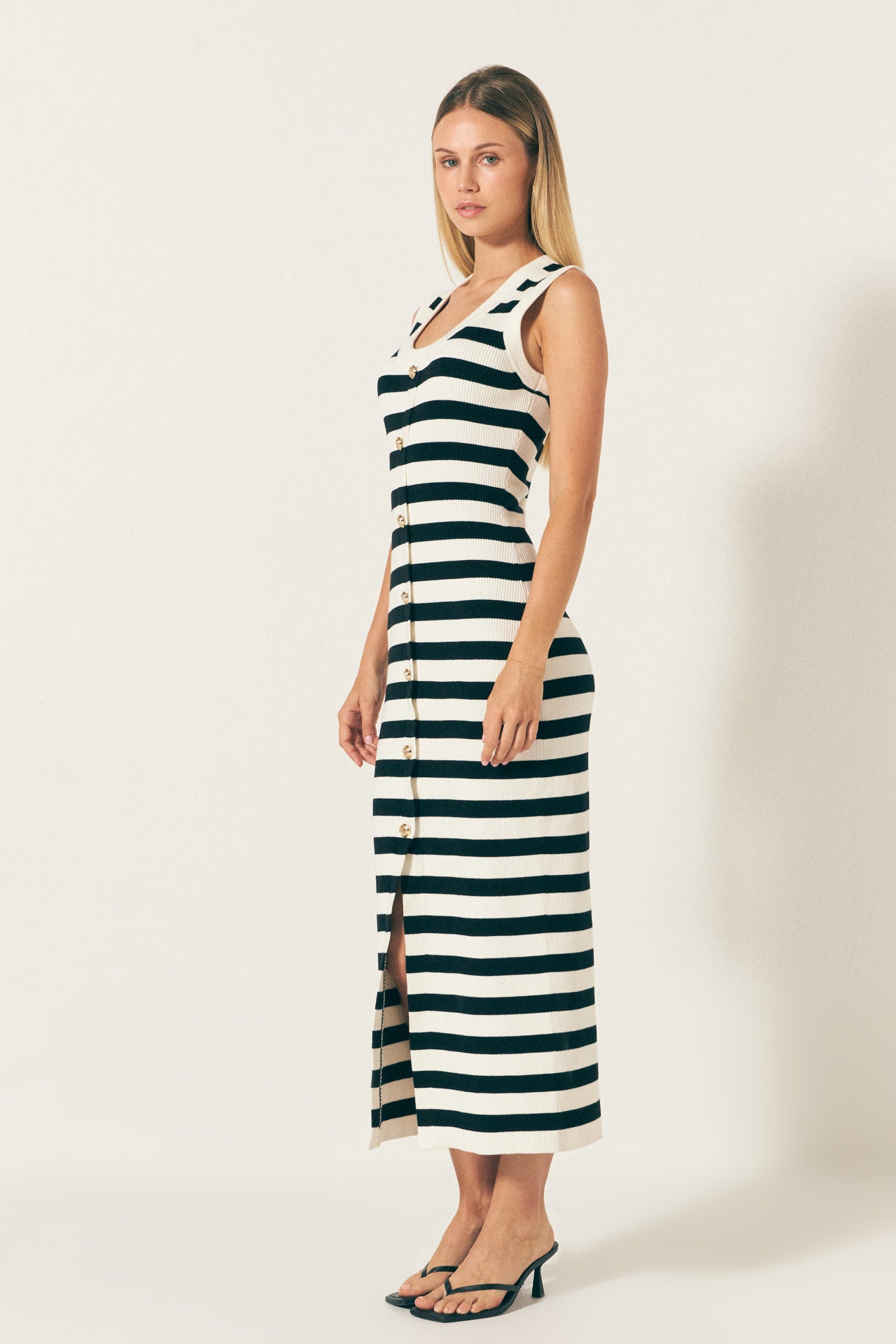 ENDLESS ROSE - Striped Midi Dress - DRESSES available at Objectrare