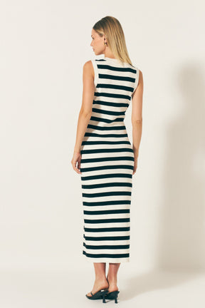 ENDLESS ROSE - Striped Midi Dress - DRESSES available at Objectrare