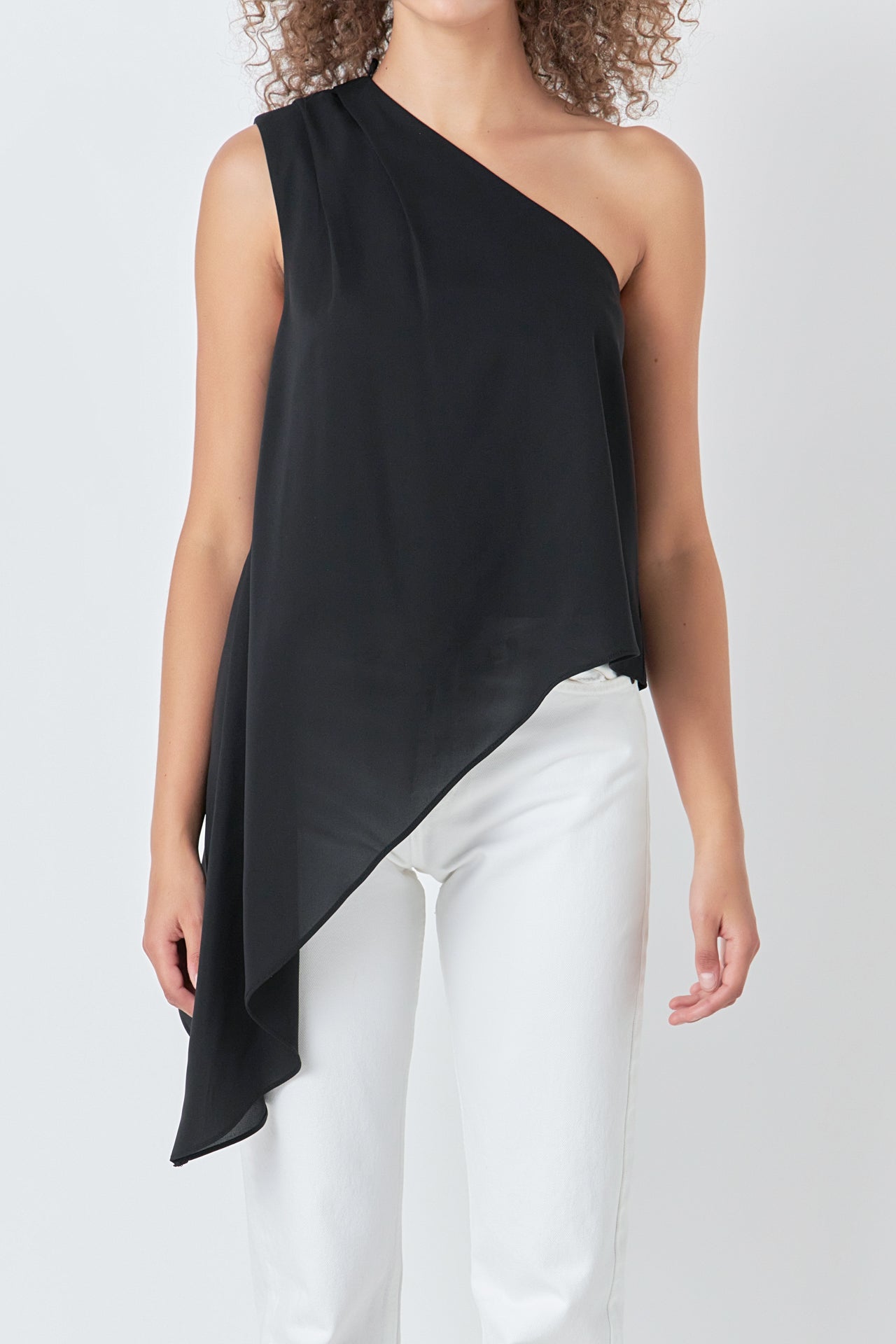 ENDLESS ROSE - Endless Rose - One Shoulder Waterfall Top - TOPS available at Objectrare