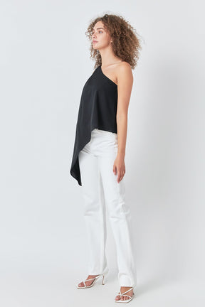 ENDLESS ROSE - Endless Rose - One Shoulder Waterfall Top - TOPS available at Objectrare