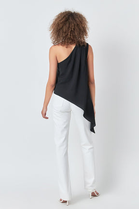 ENDLESS ROSE - Endless Rose - One Shoulder Waterfall Top - TOPS available at Objectrare