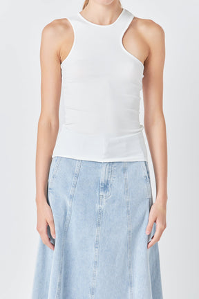 GREY LAB - Grey Lab - Asymmetrical Ribbed Top - TOPS available at Objectrare