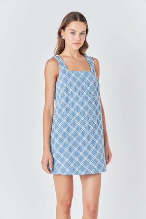 ENDLESS ROSE - Check Distressed Mini Dress - DRESSES available at Objectrare