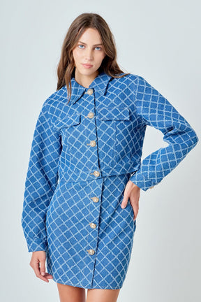 ENDLESS ROSE - Distressed Cropped Denim Jacket - JACKETS available at Objectrare