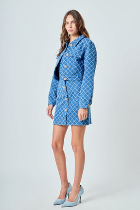 ENDLESS ROSE - Distressed Cropped Denim Jacket - JACKETS available at Objectrare