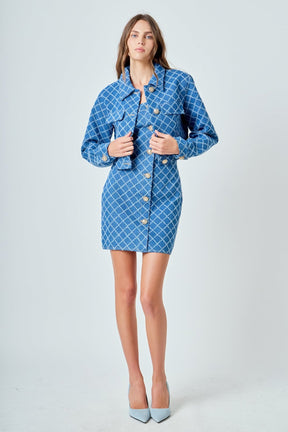 ENDLESS ROSE - Distressed Cropped Denim Jacket - JACKETS available at Objectrare