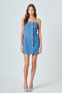 ENDLESS ROSE - Distressed Denim Mini Dress - DRESSES available at Objectrare