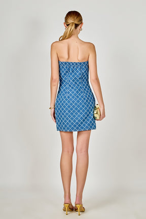 ENDLESS ROSE - Distressed Denim Mini Dress - DRESSES available at Objectrare