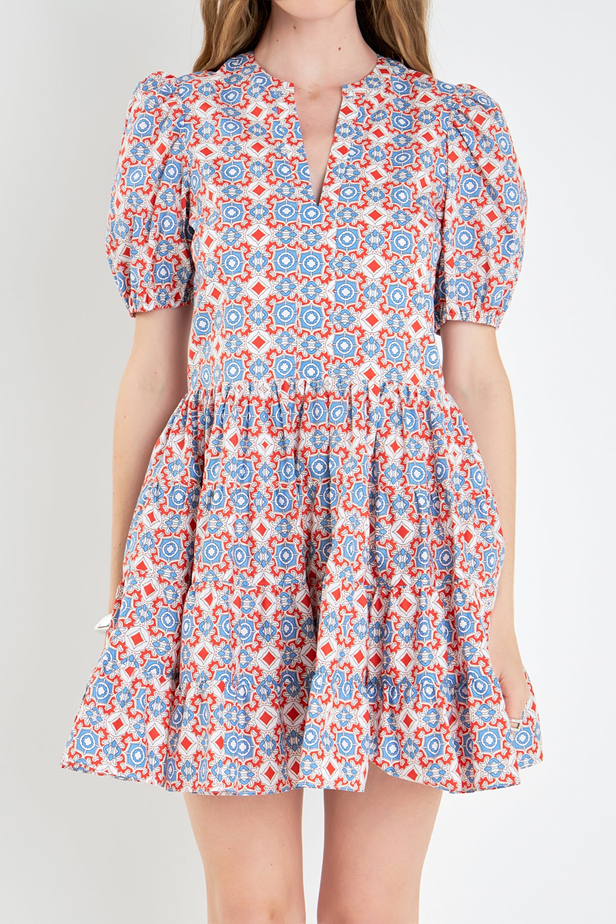 ENGLISH FACTORY - Print Puff Sleeve Mini Dress - DRESSES available at Objectrare