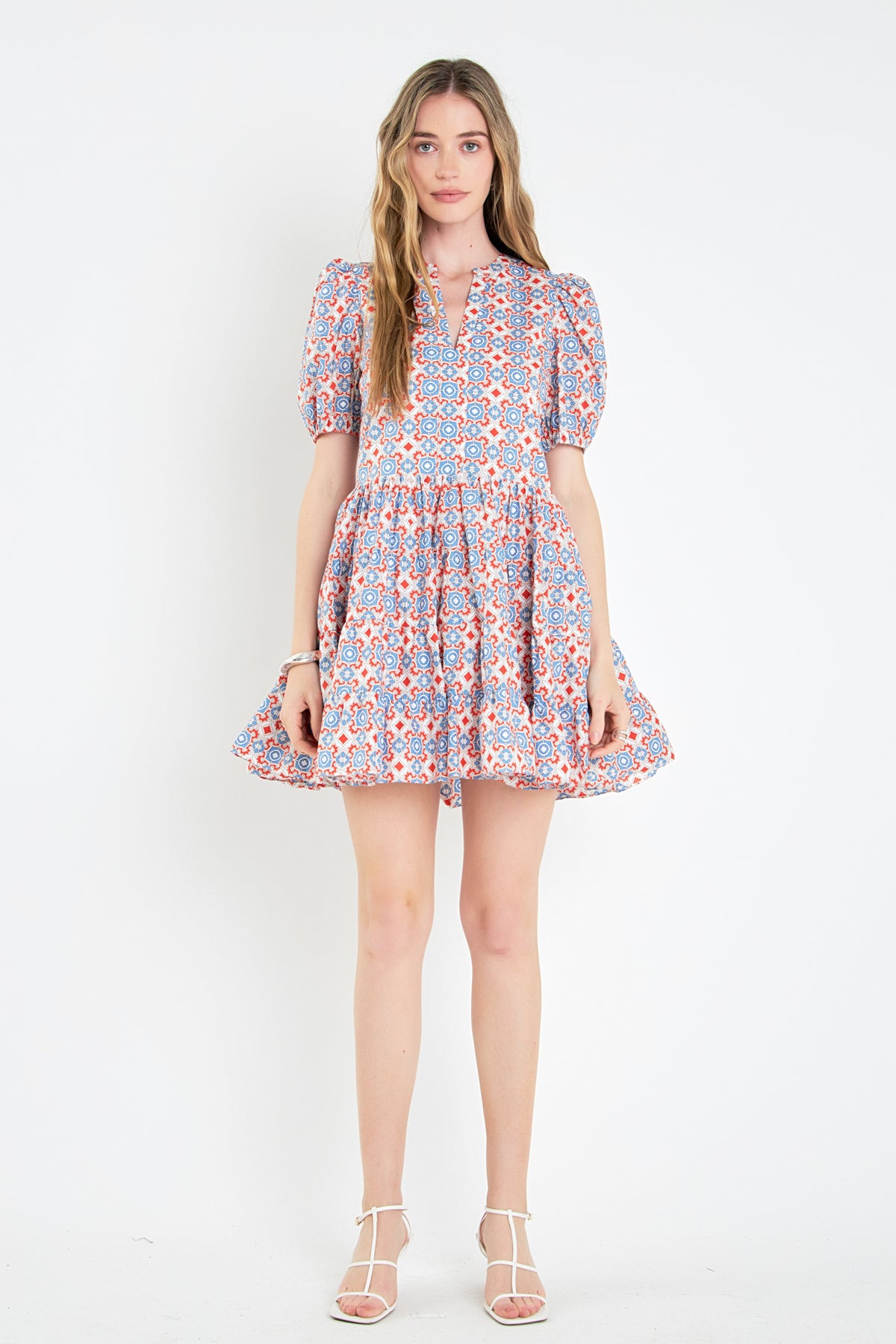 ENGLISH FACTORY - Print Puff Sleeve Mini Dress - DRESSES available at Objectrare